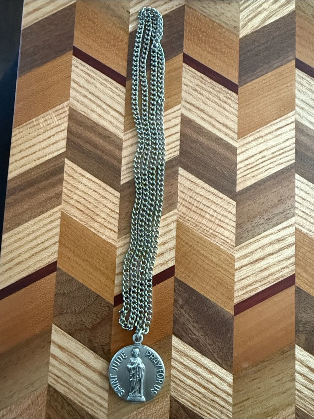 Saint Jude Sterling Silver- Necklace - Men's Religious Pendant